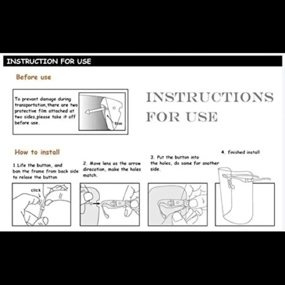 12 COUNT - PPE Eyeglass Frames & Visor Shields - NEW - Picture 8 of 9